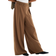 H&M Wide Belted Trousers - Dark Beige