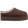 River Island Suedette Faux Fur Platform Mules - Brown