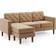 Dunelm Jacob Velvet Buttoned Caramel Sofa 177cm 3 Seater