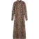 River Island Long Sleeved Leopard Print Midi Dress - Beige