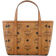 MCM Toni Top Zip Shopper In Visetos X Mini - Cognac