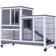 NOVECRAFTO 2-Tier Wooden Indoor Rabbit Hutch with Slide Out Trays