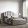 Flair Silver Velvet Poseidon Shell Ottoman Double Frame Bed