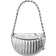 Tory Burch Mini Fleming Soft Metallic Crescent Shoulder Bag - Silver