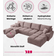 BROMARKT Nubes Pink Sofa 372cm 6-Sitzer