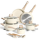 Just Perfecto Non-Stick Induction Beige Cookware Set with lid 15 Parts