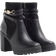 River Island Hardware Strap Heeled Boots - Black