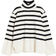 H&M Mock Turtleneck Sweater - Cream/Striped