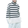 H&M Mock Turtleneck Sweater - Cream/Striped