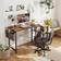 CubiCubi Small L Shaped Rustic Brown Writing Desk 100x70cm