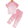 Shein Young Girl Comfortable Pink Striped Short Sleeve Shirt And Pants Set For Leisure