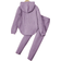 Shein Tween Girls' Knitted Ribbed Hooded T-shirt With Asymmetrical Hem And Tight Pants Two-piece Set