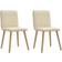 vidaXL Spisebordsstole 2 Stk Stof Cremefarvet Køkkenstol 86cm 2stk