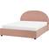 Beliani Minimalist Storage Ottoman EU King Size 5ft3 Boucle Pastel Pink Vaucluse Frame Bed