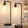 Industrial Touch Lamps Set of 2 - 3-Way Dimmable Nightstand Lamps with USB C+A Ports and Outlet - Clear Table Lamp 16.2"