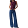 Gina Tricot Front Pocket Flare Jeans - Mid Blue