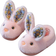 Shein 1pair Rabbit Style Children Slippers For Winter, Girls' Cartoon Indoor House Shoes, Warm Anti-Skid Slippers