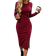 Shein Lune Women's Casual Christmas/Valentine's Day Red Heart Pattern Split Twist Long Sleeve Bodycon Midi Dress Plaid Women Skirts