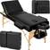 tectake 3 zones massagetafel Somwang 7,5cm matras en houten frame zwart