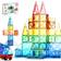 PicassoTiles Magnetic Tiles with Vehicle Base 63pcs