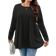Shein Privé Plus Size Elegant Casual Loose Long Sleeve Round Neck Solid Color Basic Umbrella Hem T-Shirt, Suitable For Homewear And Vacation