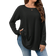 Shein Privé Plus Size Elegant Casual Loose Long Sleeve Round Neck Solid Color Basic Umbrella Hem T-Shirt, Suitable For Homewear And Vacation