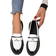 Shein Women's Diamond Decor Thick Sole Casual Slip-On Loafers, Black & White Mixed Color, For Spring/Autumn Daily Wear