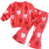 Shein 2pcs Baby Girls Casual Strawberry Pattern Sweatshirt + Pants Set, Lightweight For Spring/Autumn