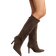Shein Black, Fashion Women Suede Pointed Toe Slip-On High Heel Boots In Coffee Brown, Khaki, Black, Elegant Western-Style Mid-Calf Boots For Parties, School, Casual Wear