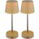 Globo Lighting LED Sand/Chrome Table Lamp 28cm 2pcs