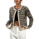 Shein MOOSTA Fashionable Leopard Print Cardigan For Spring/Autumn,Long Sleeve Tops