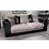 Furnishings For Less UK Leather Black and Grey Sofa 190cm 4 Seater