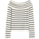 H&M Rib Knit Off The Shoulder Top - Cream/Black Striped