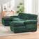 Latitude Run Balendin Green Chenille Sofa 111.8" 4 Seater