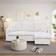 Ebern Designs Modern Sectional White Sofa 81.5" 3 Seater