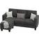 Ebern Designs Upholstered Dark Gray Sofa 72.8" 3pcs 2 Seater