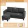 Ebern Designs Upholstered Dark Gray Sofa 72.8" 3pcs 2 Seater