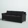 Red Barrel Studio Lourdez Black Microfiber Sofa 78.7" 3 Seater