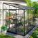 Vitavia Ida 5200 Växthus 5,2 m2 Svart 3mm Härdat Glas 6mm Polytak m Sockel Aluminium Glas