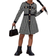 Shein Young Girl Houndstooth Print Button Front Dress