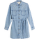 River Island Denim Long Sleeve Belted Shirt Dress - Blue