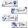 Utuichuo Wood Blue Wall Decor 25x10cm 4pcs