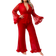 Shein Plus Size Women Heart Jacquard Mesh Flare Sleeve Top And Trousers Pajama Set