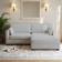 Ebern Designs Maelina Sea Salt Gray Corduroy Sofa 85.7" 3pcs 2 Seater