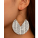 Shein 1pair Geometric Pattern Round Drop Earrings