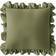 Silentnight Supersoft Ruffle Edge Cushion 45 cm x 45 cm - Complete Decoration Pillows Green, Natural (45x45cm)