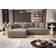 Fun-Möbel Ecksofa Schlafsofa EVORA Stoff Poso Hellbraun Ottomane Links Sofa 245cm 4 Seater