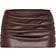 PrettyLittleThing Chocolate Brown Faux Leather Ruched Mini Skirt