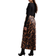 New Look Leopard Print Satin Midi Skirt - Brown