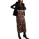 New Look Leopard Print Satin Midi Skirt - Brown